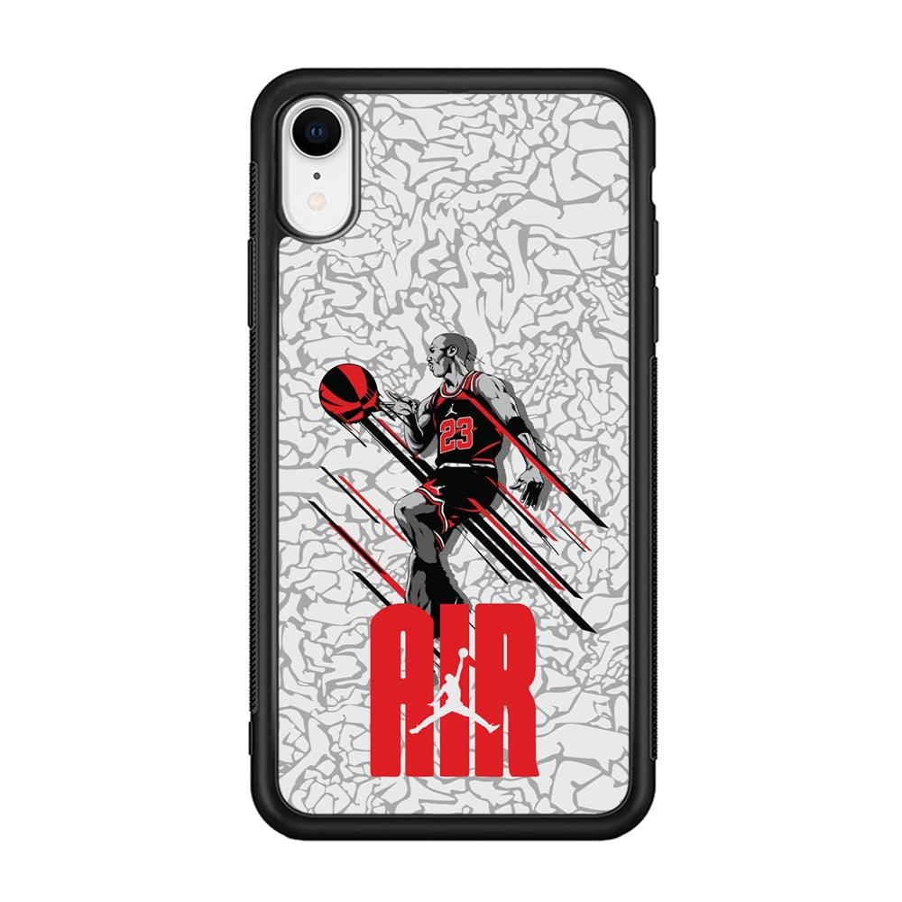Air Jordan The Jumpingman iPhone XR Case-Rubber Black (2D Case)-Oxvistore