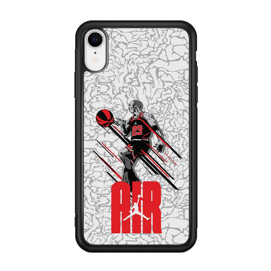 Air Jordan The Jumpingman iPhone XR Case-Rubber Black (2D Case)-Oxvistore