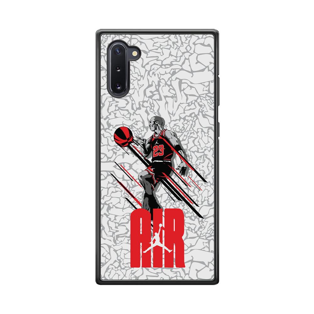Air Jordan The Jumpingman Samsung Galaxy Note 10 Case-Rubber Black (2D Case)-Oxvistore
