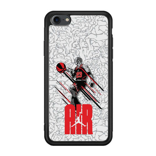 Air Jordan The Jumpingman iPhone 7 Case-Rubber Black (2D Case)-Oxvistore