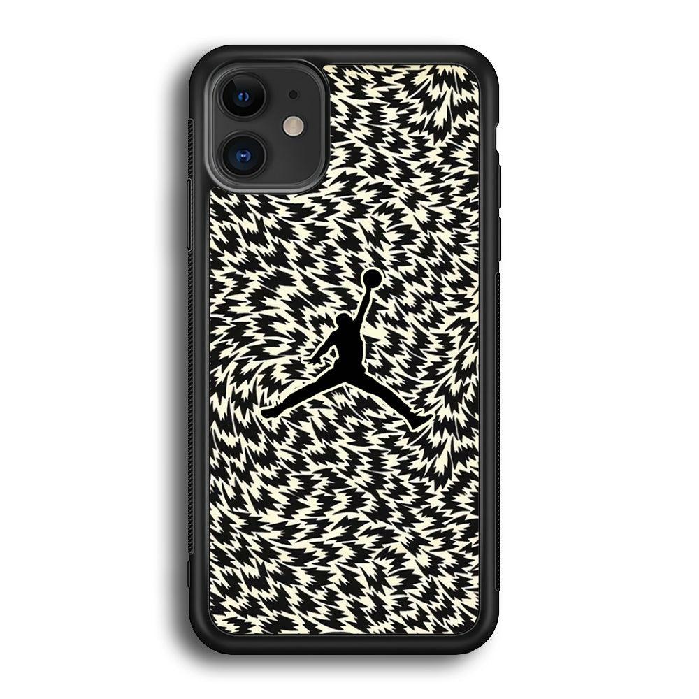Air Jordan Vortex iPhone 12 Case-Rubber Black (2D Case)-Oxvistore