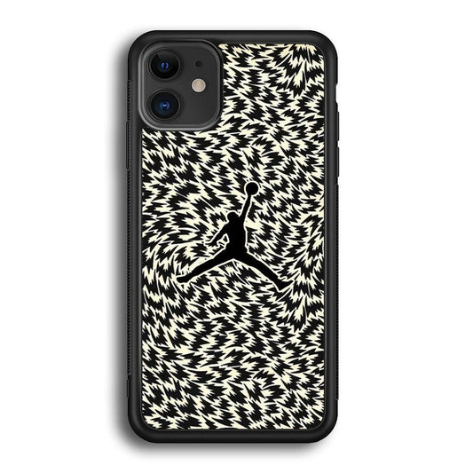 Air Jordan Vortex iPhone 12 Case-Rubber Black (2D Case)-Oxvistore