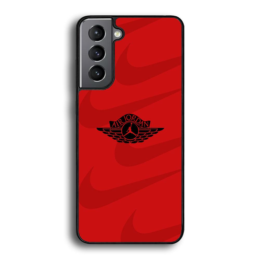 Air Jordan x Nike Black Red Samsung Galaxy S22 Case-Rubber Black (2D Case)-Oxvistore