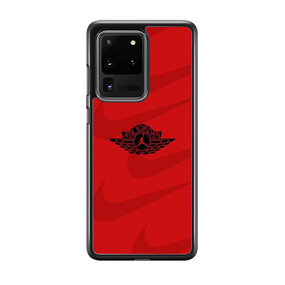 Air Jordan x Nike Black Red Samsung Galaxy S20 Ultra Case-Rubber Black (2D Case)-Oxvistore