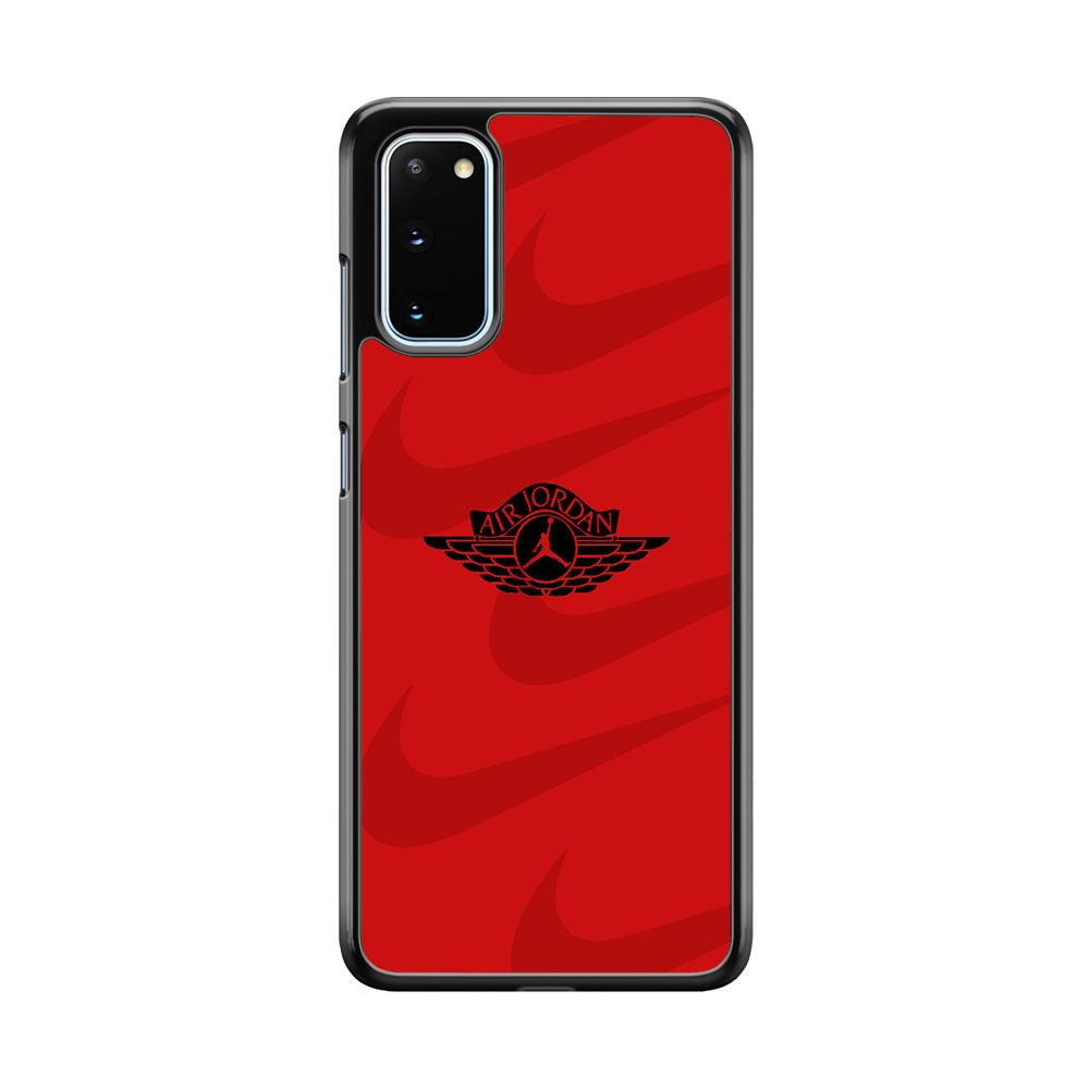 Air Jordan x Nike Black Red Samsung Galaxy S20 Case-Rubber Black (2D Case)-Oxvistore