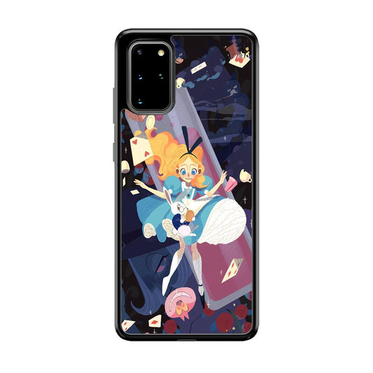 Alice in Wonderland Flying Down Samsung Galaxy S20 Plus Case-Rubber Black (2D Case)-Oxvistore