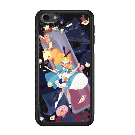 Alice in Wonderland Flying Down iPod Touch 6 Case-Rubber Black (2D Case)-Oxvistore