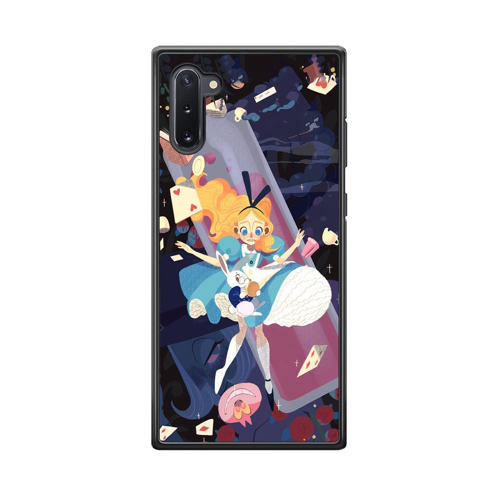 Alice in Wonderland Flying Down Samsung Galaxy Note 10 Case-Rubber Black (2D Case)-Oxvistore