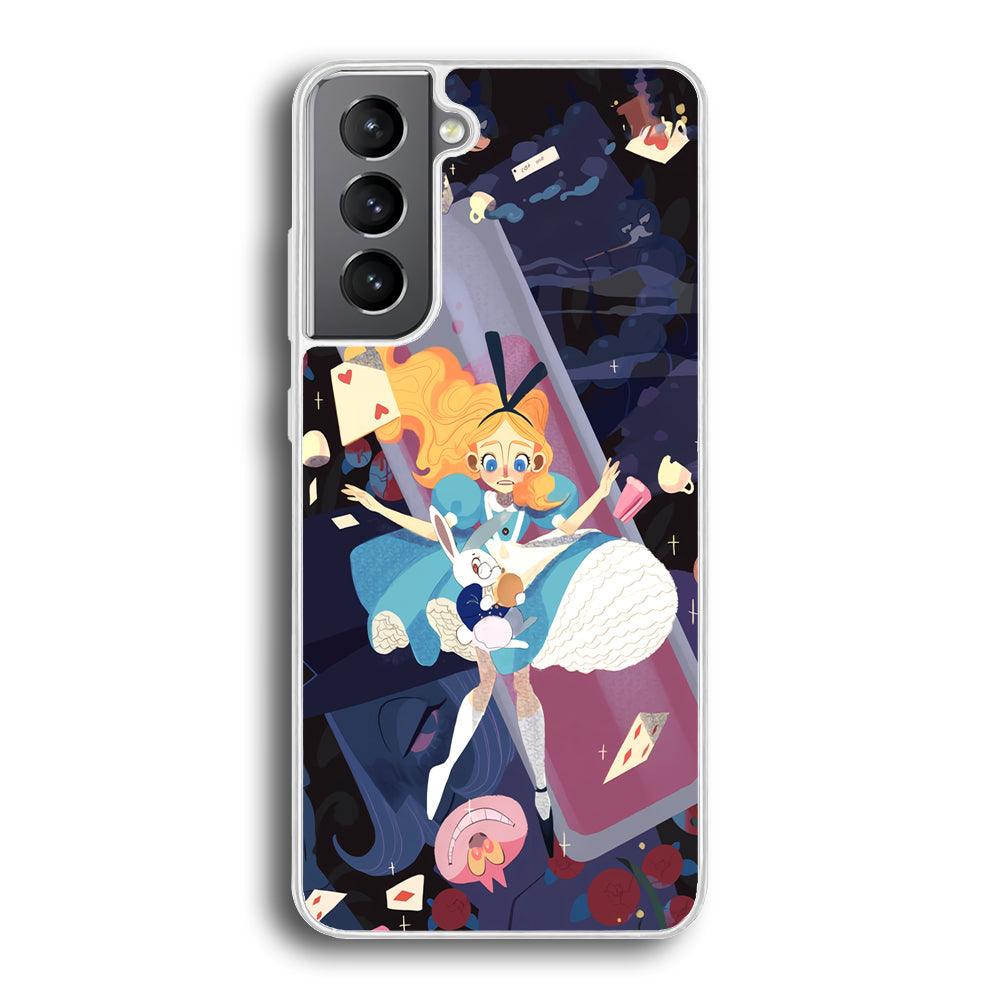 Alice in Wonderland Flying Down Samsung Galaxy S21 Case-Oxvistore