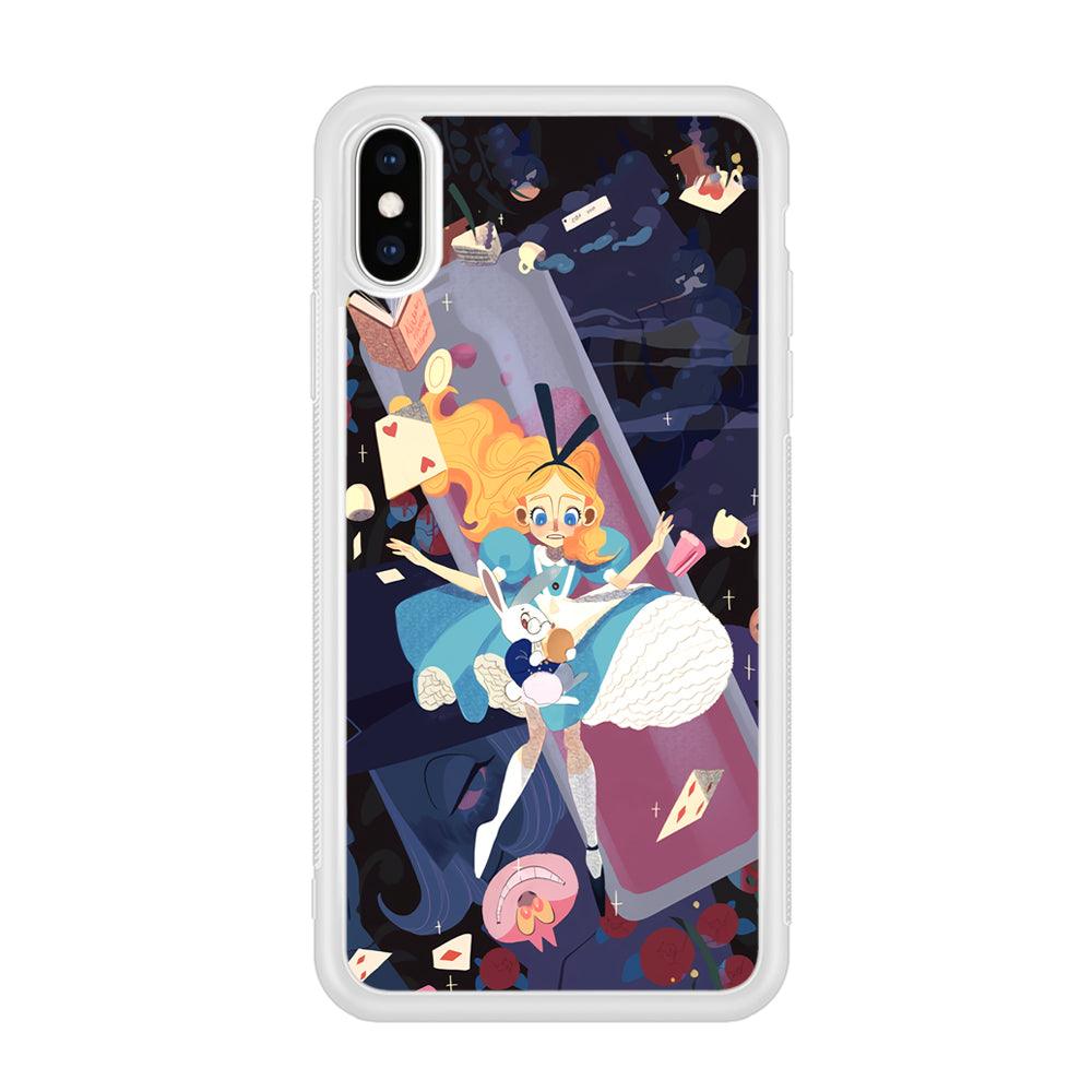 Alice in Wonderland Flying Down iPhone X Case-Oxvistore