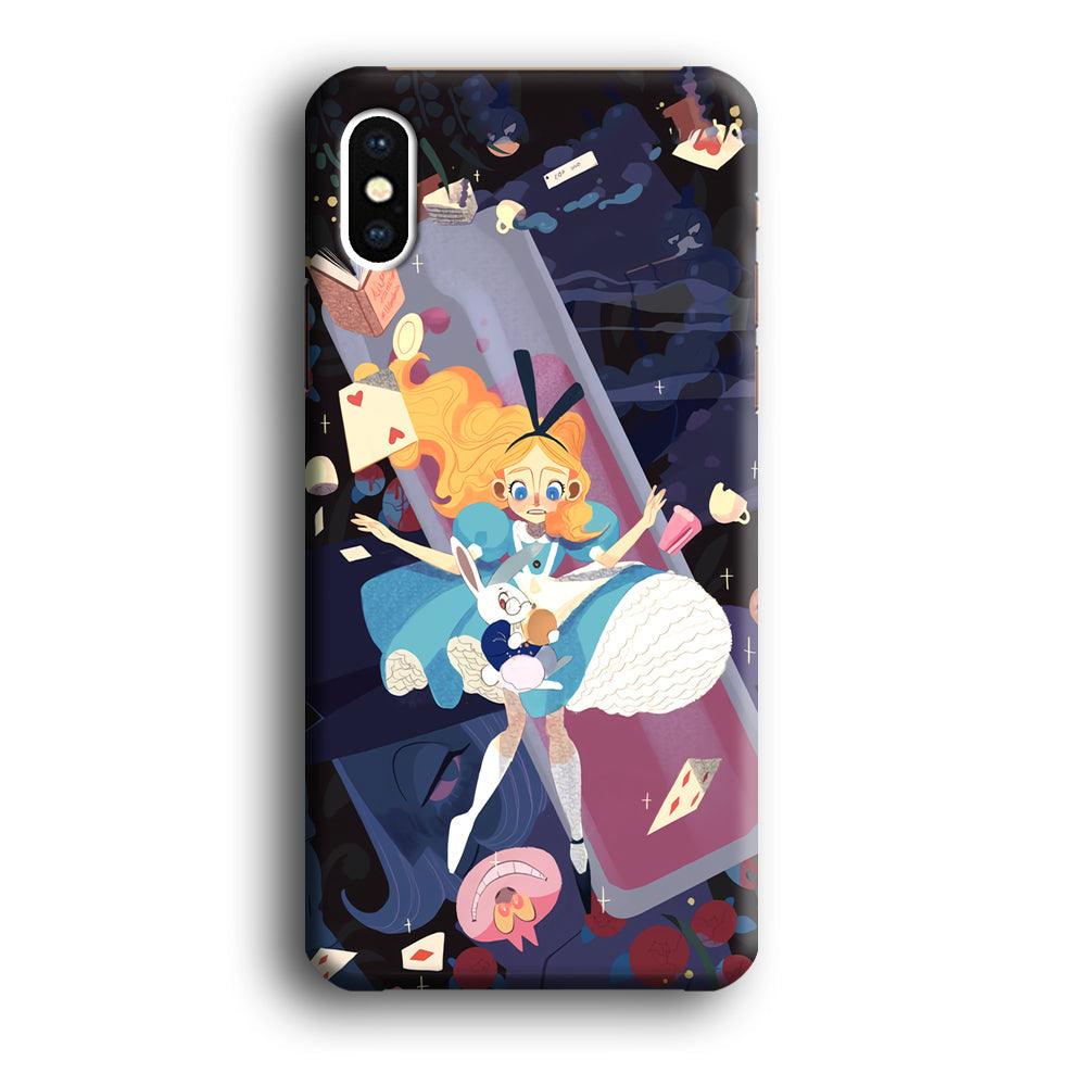 Alice in Wonderland Flying Down iPhone X Case-Oxvistore