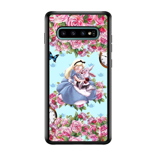 Alice in Wonderland a Warm Hug Samsung Galaxy S10 Case-Rubber Black (2D Case)-Oxvistore