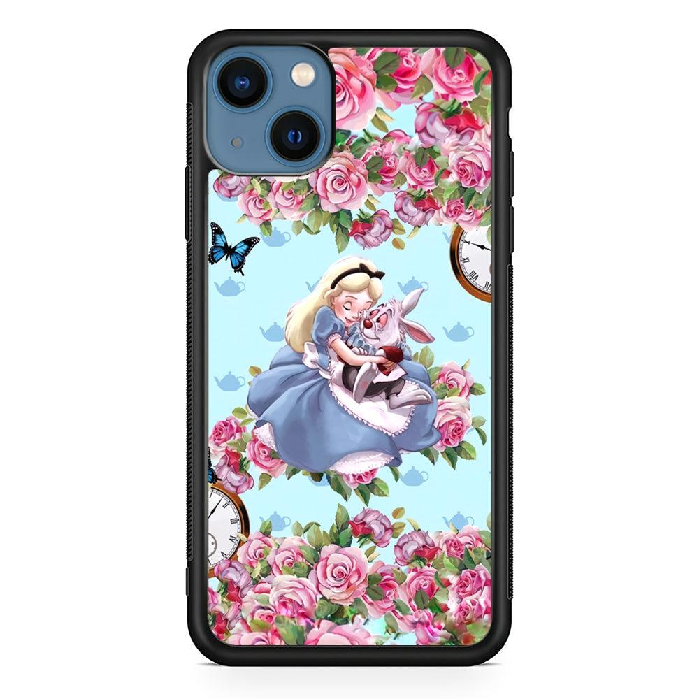 Alice in Wonderland a Warm Hug iPhone 15 Plus Case-Rubber Black (2D Case)-Oxvistore