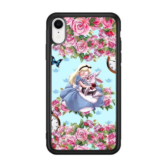 Alice in Wonderland a Warm Hug iPhone XR Case-Rubber Black (2D Case)-Oxvistore
