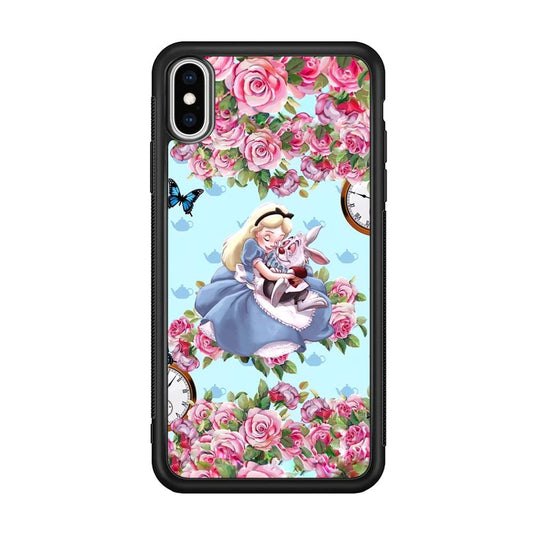 Alice in Wonderland a Warm Hug iPhone Xs Max Case-Rubber Black (2D Case)-Oxvistore
