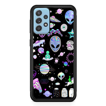 Alien Sticker Space Theme Samsung Galaxy A52 Case-Oxvistore