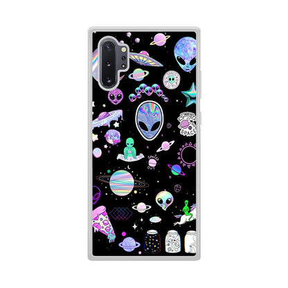 Alien Sticker Space Theme Samsung Galaxy Note 10 Plus Case-Oxvistore