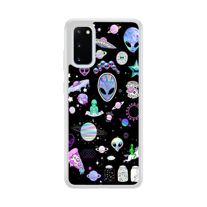 Alien Sticker Space Theme Samsung Galaxy S20 Case-Oxvistore