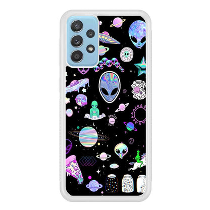 Alien Sticker Space Theme Samsung Galaxy A52 Case-Oxvistore