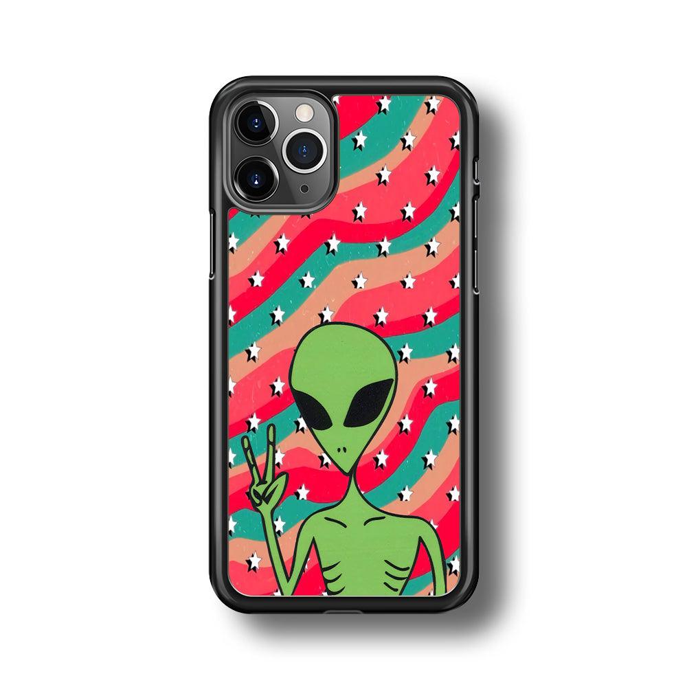 Alien Prove of Peace iPhone 11 Pro Case-Rubber White (2D Case)-Oxvistore