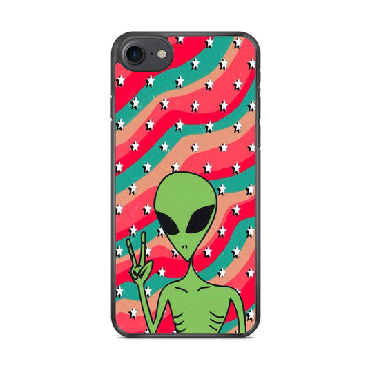 Alien Prove of Peace iPhone 7 Case-Rubber Black (2D Case)-Oxvistore