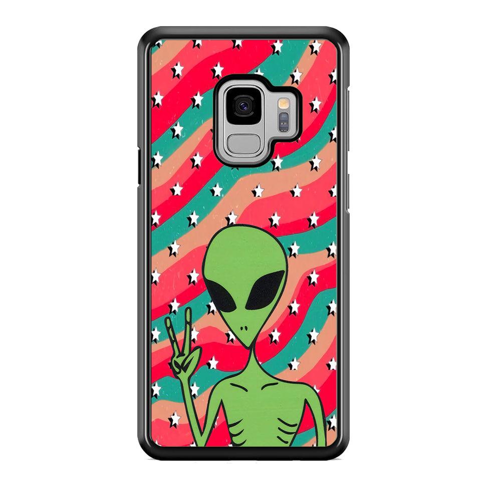 Alien Prove of Peace Samsung Galaxy S9 Case-Rubber Black (2D Case)-Oxvistore