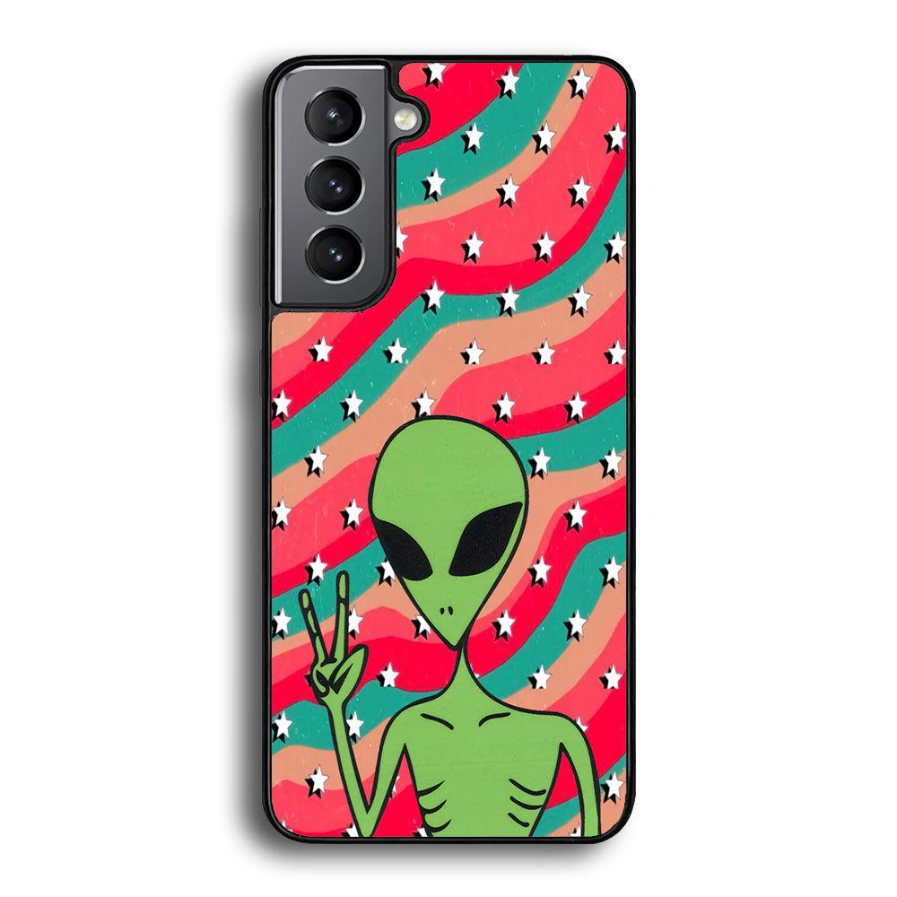 Alien Prove of Peace Samsung Galaxy S24 Case-Rubber Black (2D Case)-Oxvistore