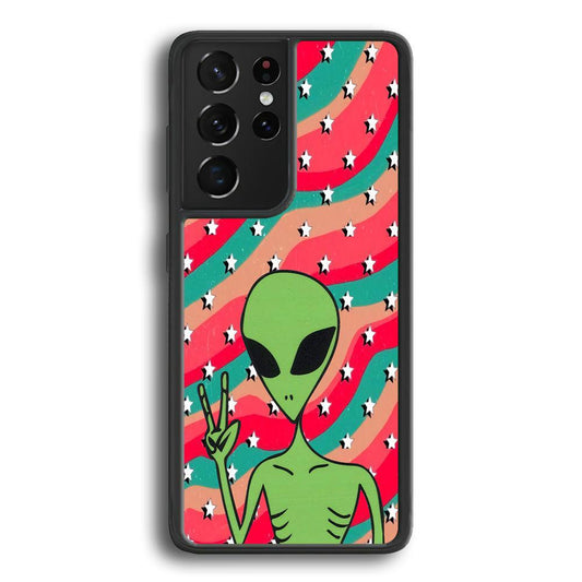 Alien Prove of Peace Samsung Galaxy S22 Ultra Case-Rubber Black (2D Case)-Oxvistore