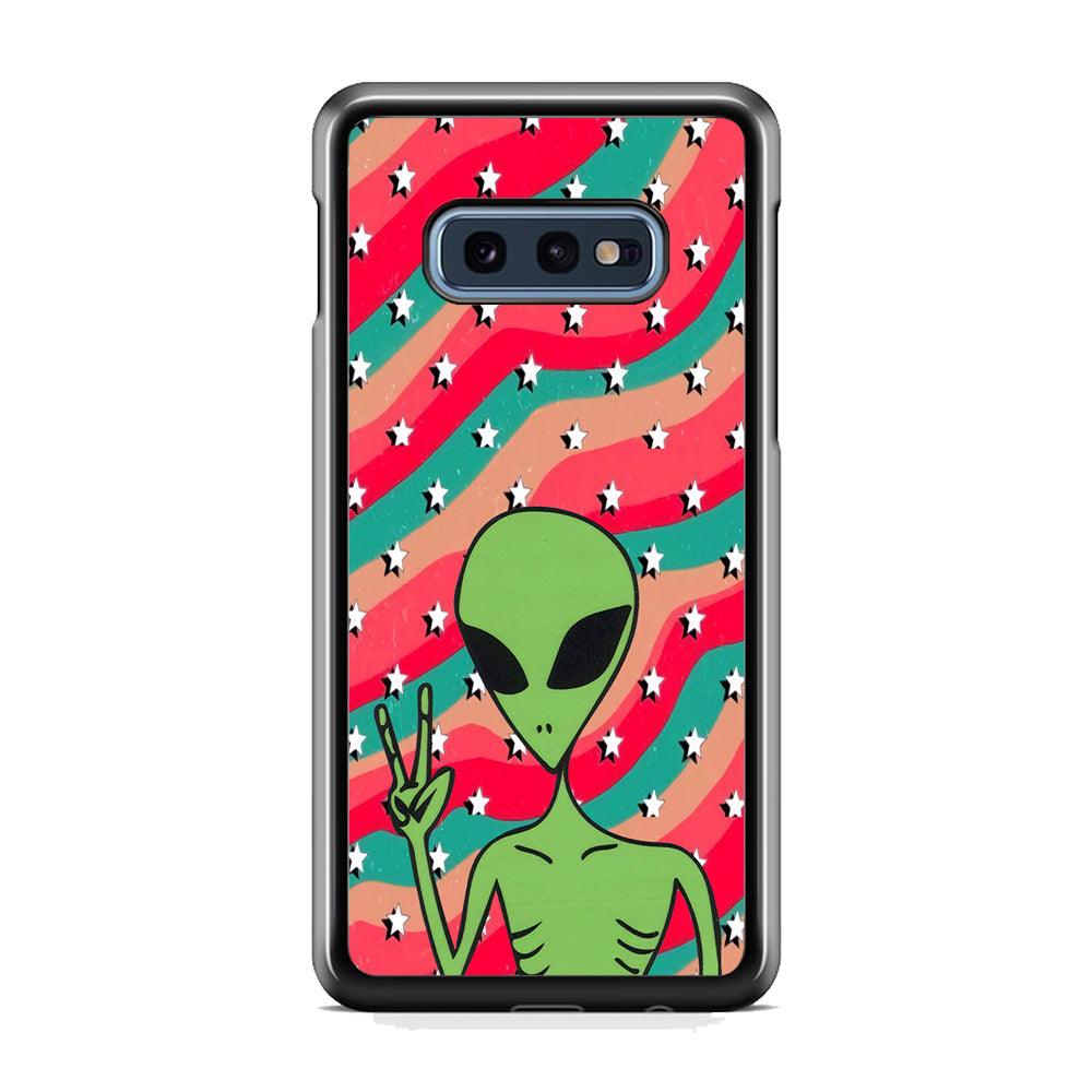 Alien Prove of Peace Samsung Galaxy S10E Case-Rubber Black (2D Case)-Oxvistore
