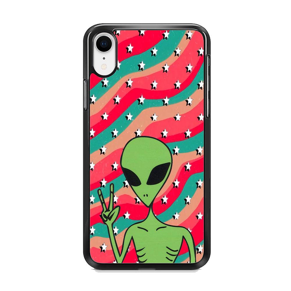 Alien Prove of Peace iPhone XR Case-Rubber Black (2D Case)-Oxvistore