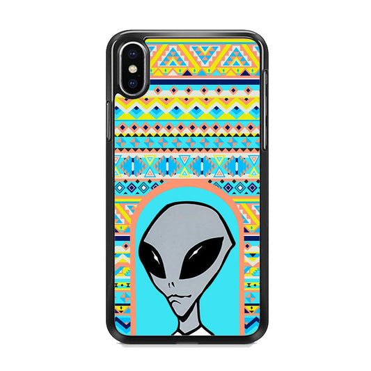 Alien Sign of Dome iPhone XS Case-Rubber Black (2D Case)-Oxvistore