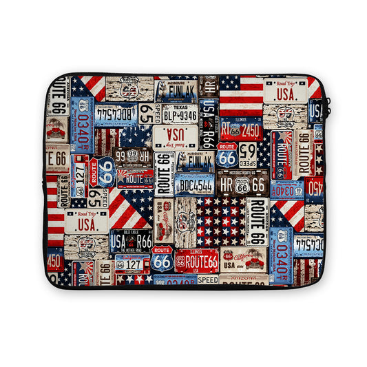 American Car Route Plates Laptop Sleeve Protective Cover