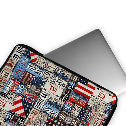 American Car Route Plates Laptop Sleeve Protective Cover