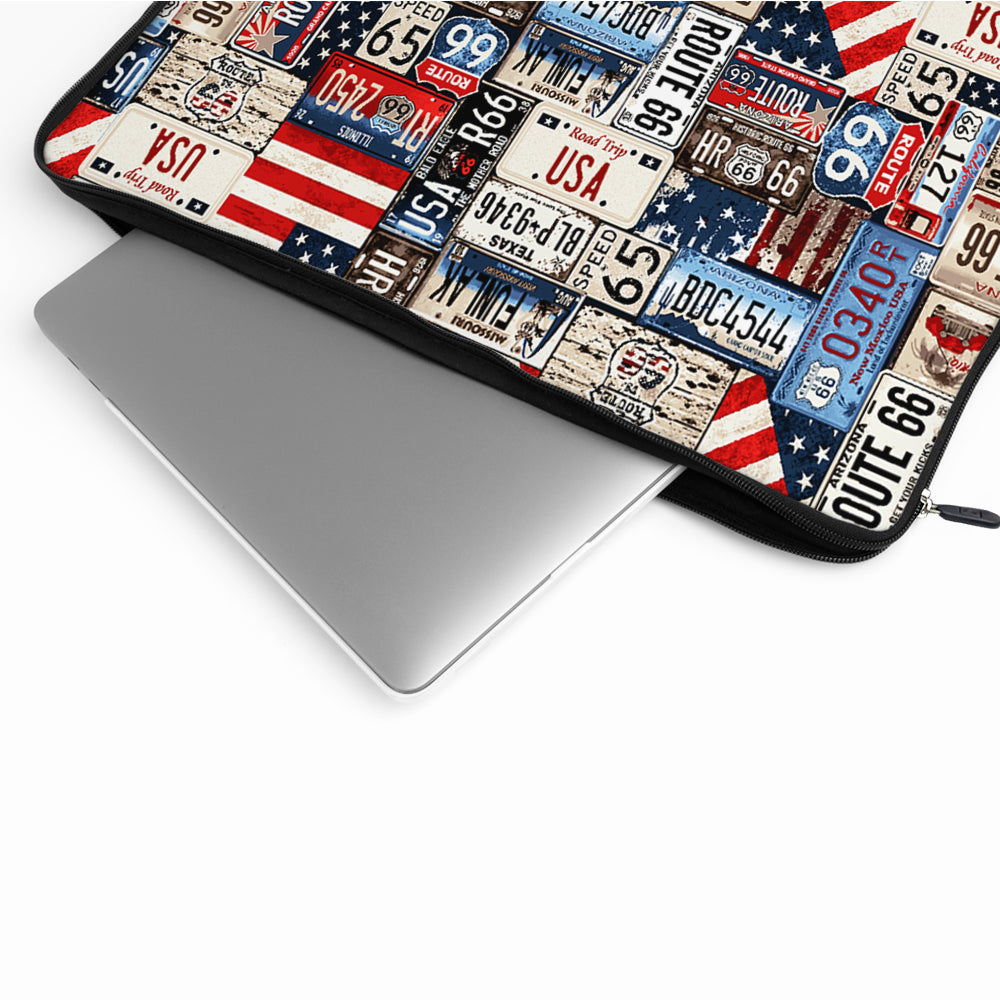 American Car Route Plates Laptop Sleeve Protective Cover