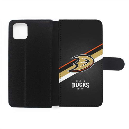 Anaheim Ducks Logo Flip Wallet Phone Case