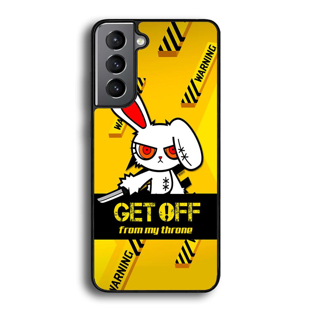 Angry Bunny Throne Samsung Galaxy S24 Case-Rubber White (2D Case)-Oxvistore