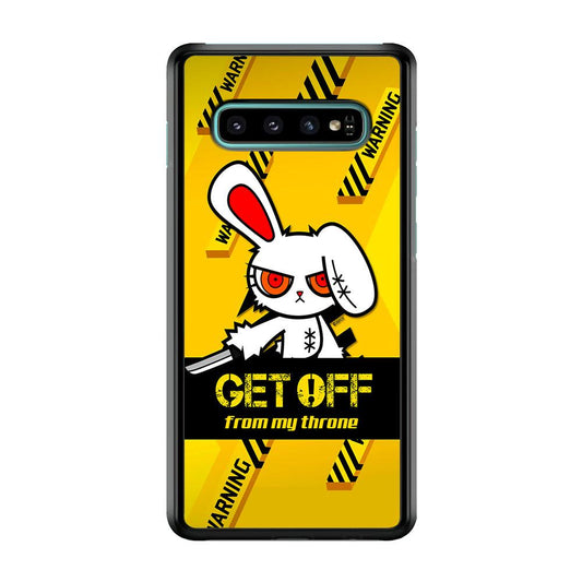 Angry Bunny Throne Samsung Galaxy S10 Case-Rubber White (2D Case)-Oxvistore