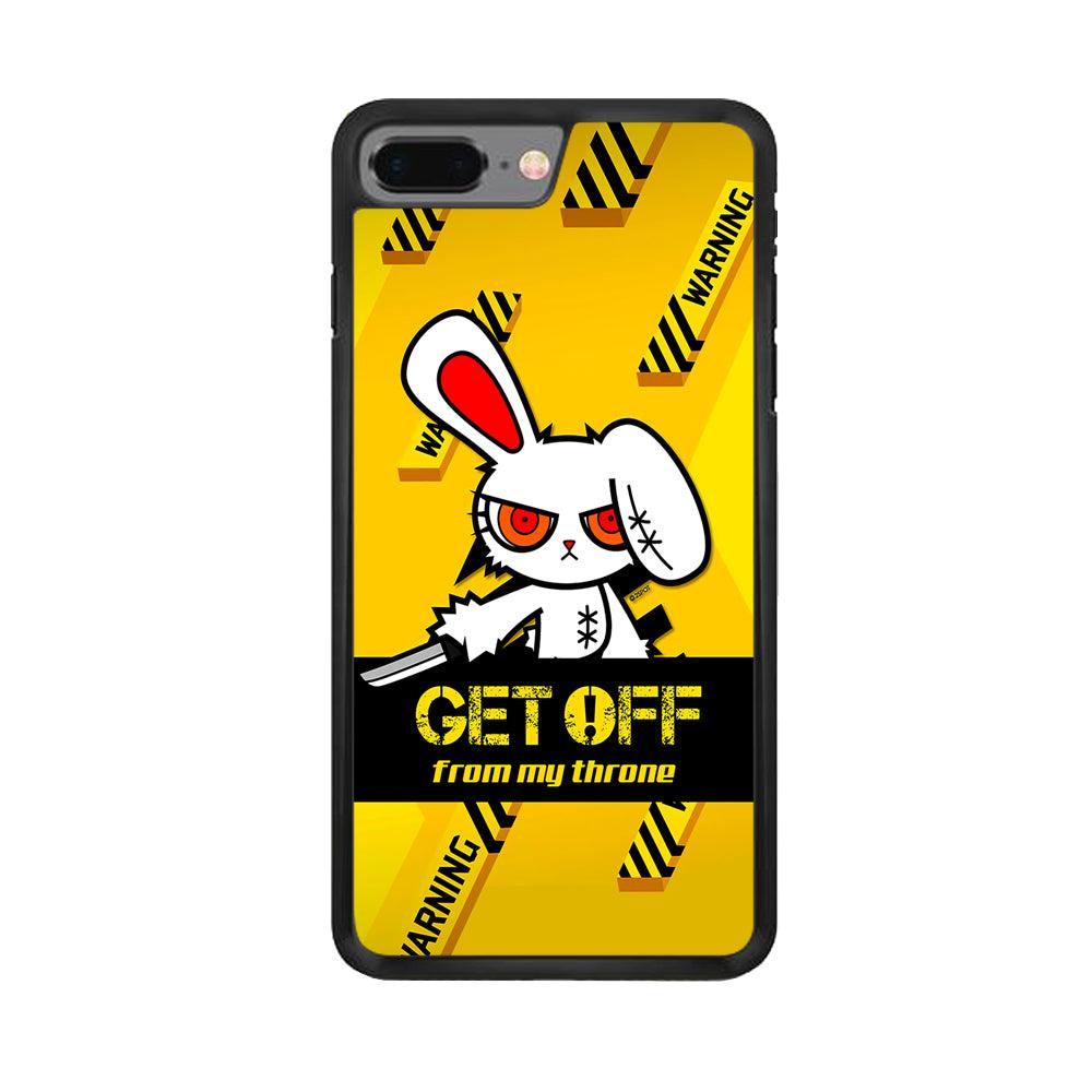 Angry Bunny Throne iPhone 8 Plus Case-Rubber White (2D Case)-Oxvistore