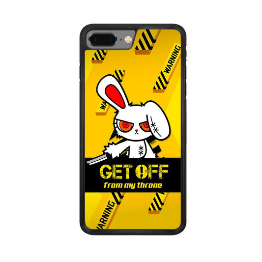 Angry Bunny Throne iPhone 8 Plus Case-Rubber White (2D Case)-Oxvistore