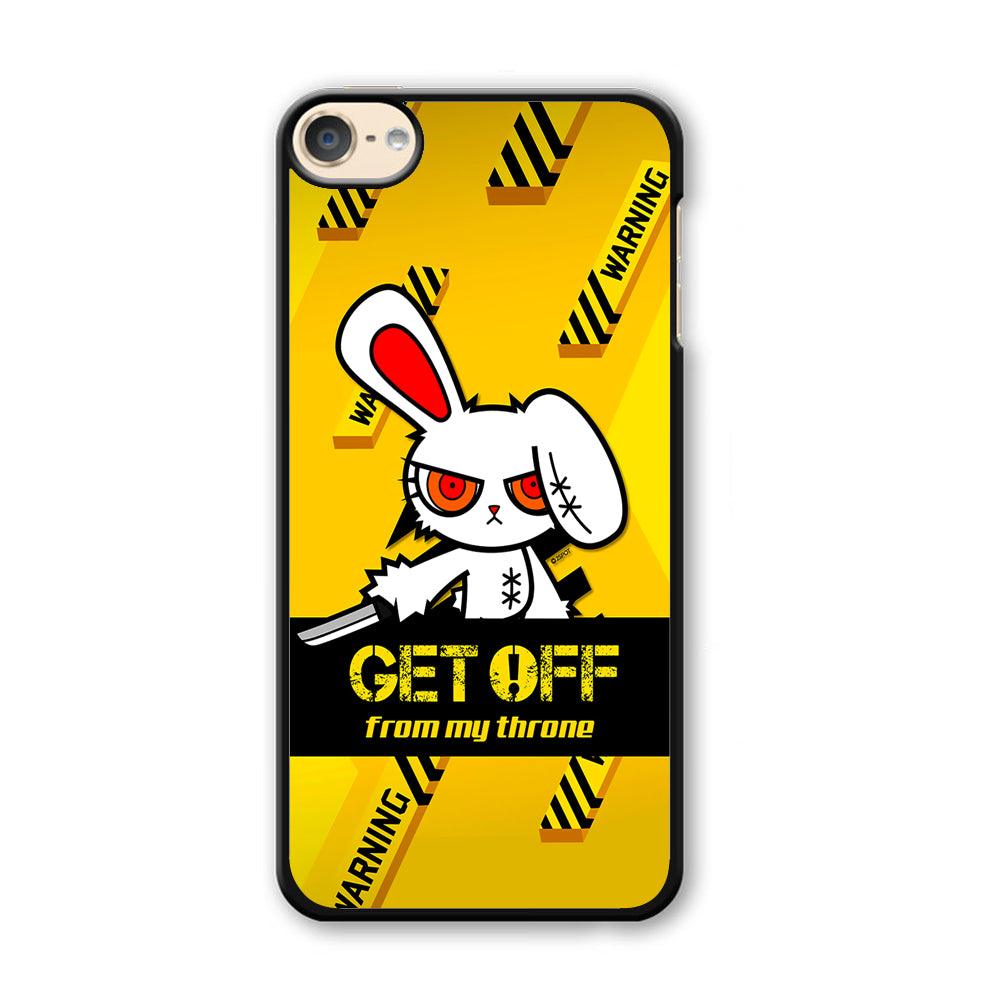 Angry Bunny Throne iPod Touch 6 Case-Plastic White (2D Case)-Oxvistore