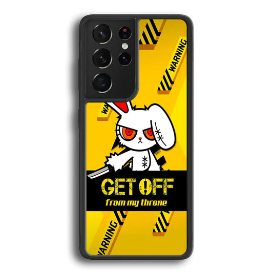 Angry Bunny Throne Samsung Galaxy S24 Ultra Case-Rubber White (2D Case)-Oxvistore