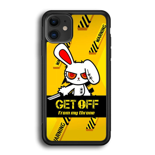 Angry Bunny Throne iPhone 12 Case-Rubber White (2D Case)-Oxvistore