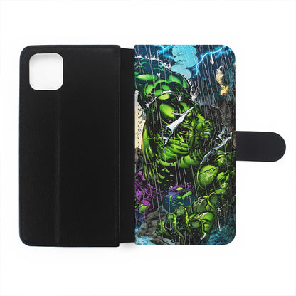 Angry Hulk Destroys The City Flip Wallet Phone Case