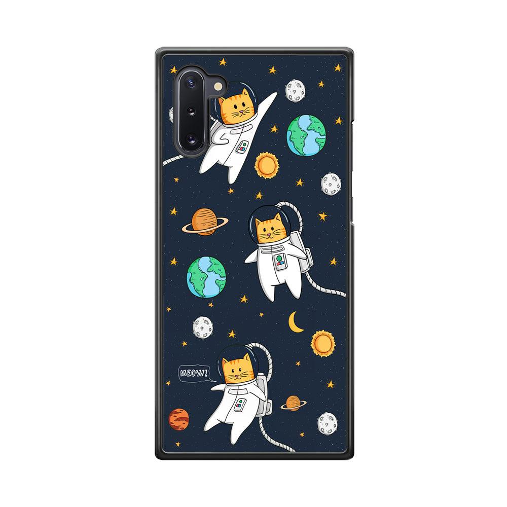 Animal Astronauts Reach for The Star Samsung Galaxy Note 10 Case-Rubber Black (2D Case)-Oxvistore
