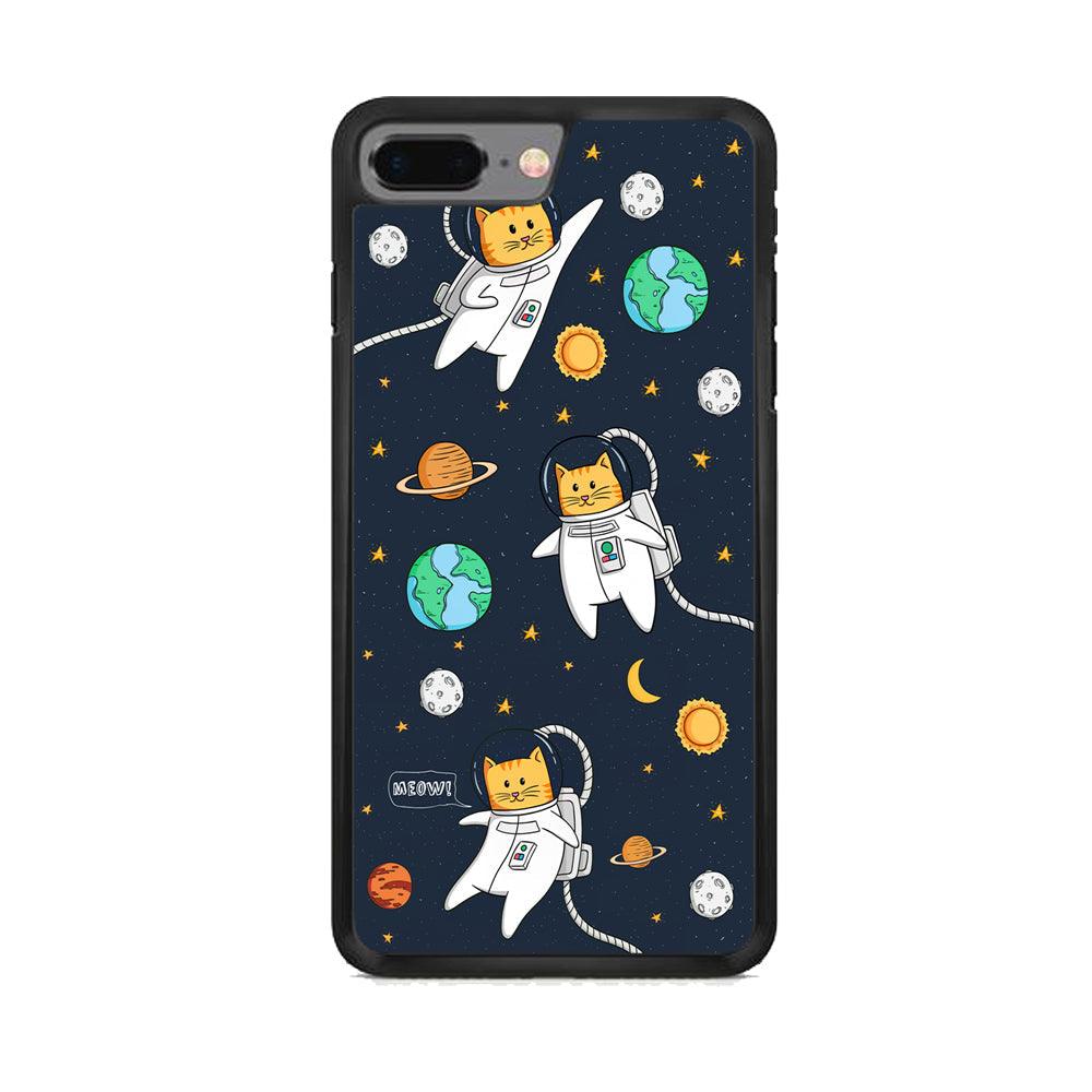 Animal Astronauts Reach for The Star iPhone 8 Plus Case-Rubber White (2D Case)-Oxvistore