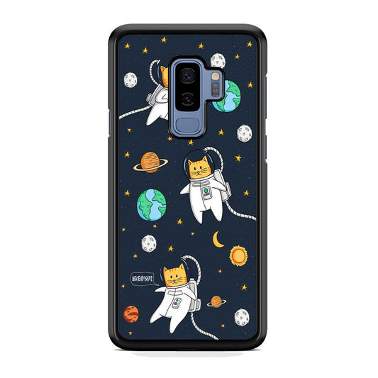 Animal Astronauts Reach for The Star Samsung Galaxy S9 Plus Case-Rubber Black (2D Case)-Oxvistore