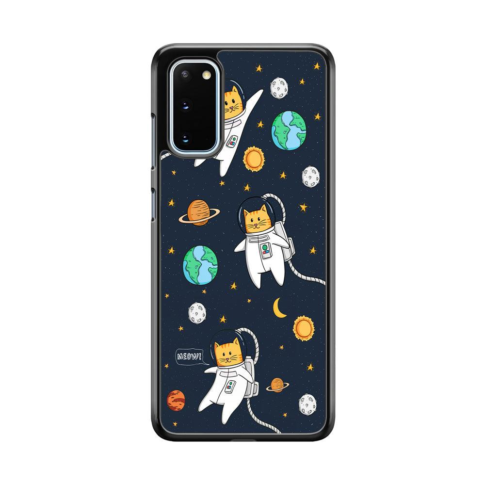 Animal Astronauts Reach for The Star Samsung Galaxy S20 Case-Rubber Black (2D Case)-Oxvistore
