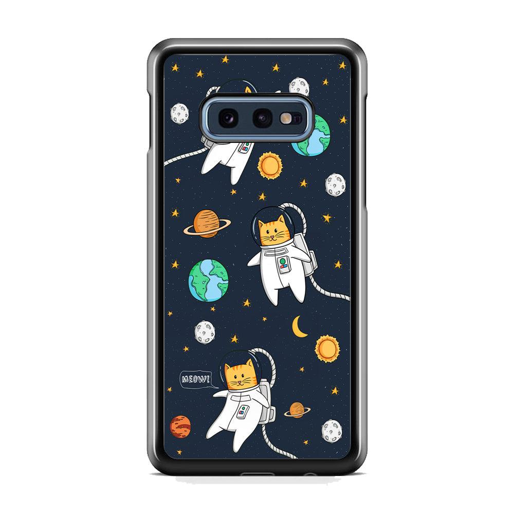 Animal Astronauts Reach for The Star Samsung Galaxy S10E Case-Rubber Black (2D Case)-Oxvistore