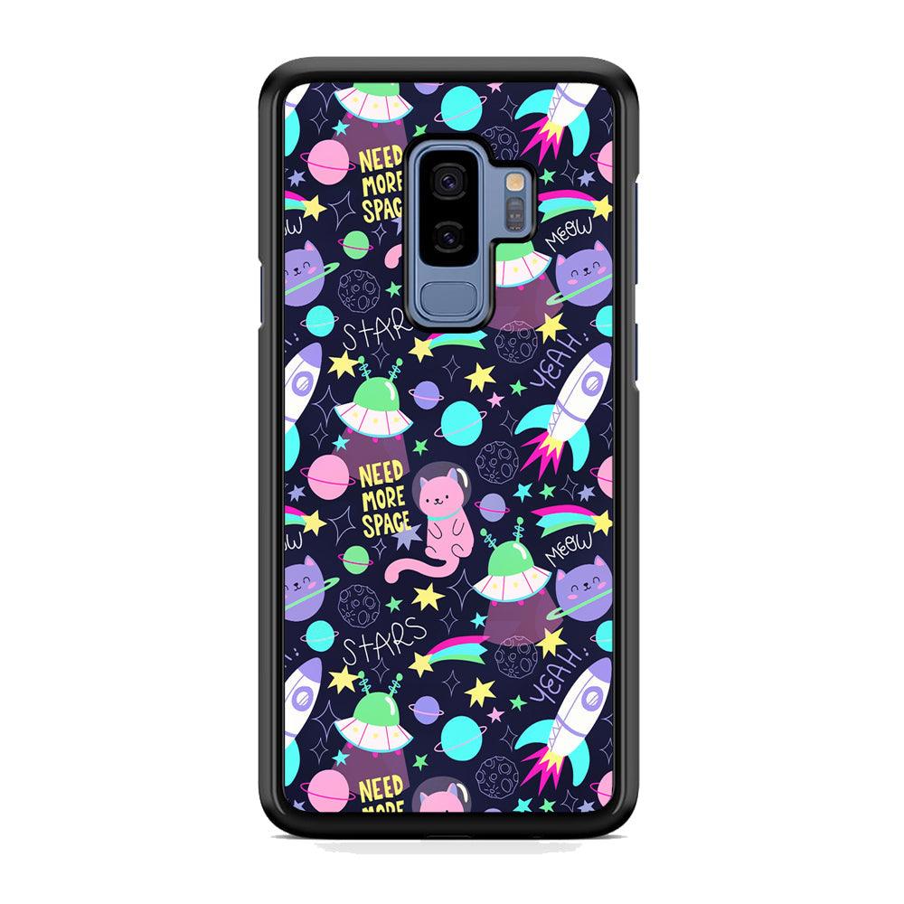 Animal Astronauts Rockets Cat Samsung Galaxy S9 Plus Case-Rubber Black (2D Case)-Oxvistore