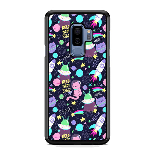 Animal Astronauts Rockets Cat Samsung Galaxy S9 Plus Case-Rubber Black (2D Case)-Oxvistore